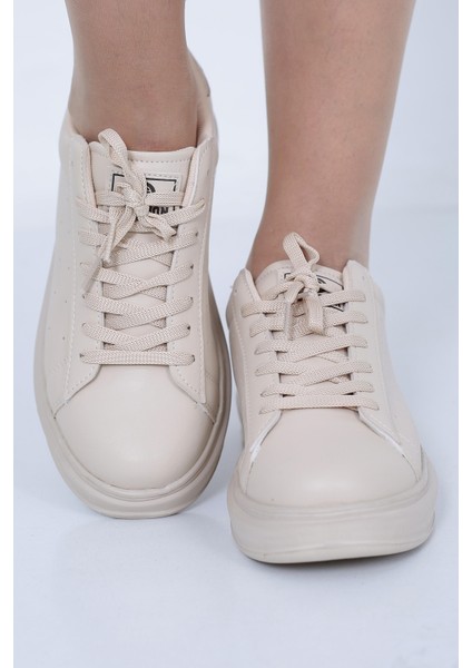 Bej Rahat Kalıp Bağcıklı Sneaker BOT0008