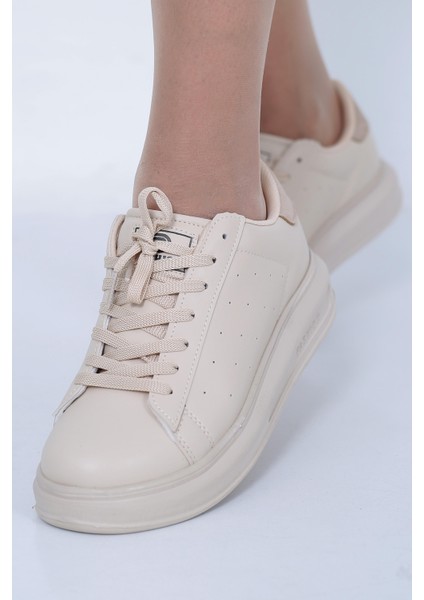 Bej Rahat Kalıp Bağcıklı Sneaker BOT0008
