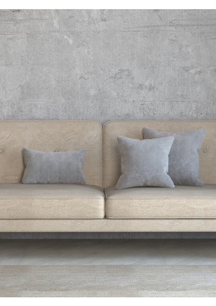 Kadife Dokulu Metalik Gümüş Kırlent Kılıfı Dream Serisi Punch Için Uygun Gizli FERMUAR45 x 45 cm