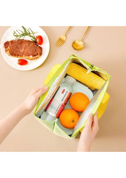 Pu Su Geçirmez Kalınlaşmış Öğle Yemeği Kutusu Çantası, Öğrenciler ve Ofis Çalışanları Öğle Yemeği Çantaları, Basit Düz Renkli Yalıtım Çantası Getiriyor (Yurt Dışından) fırsatları