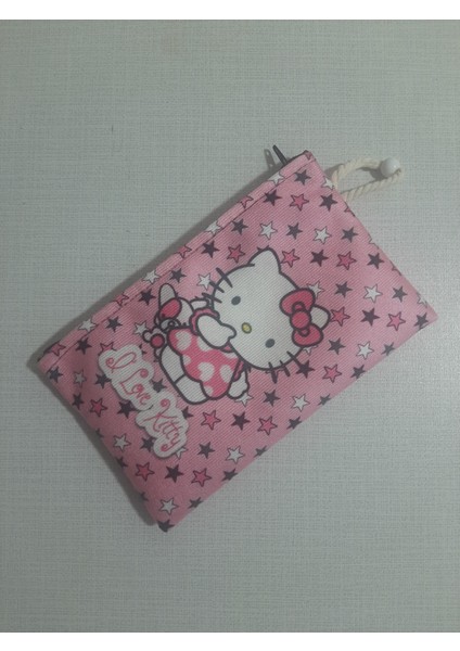 Hello Kitty Yıldızlı Desenli Tasarım Kalemlik-Cüzdan - 13 x 20