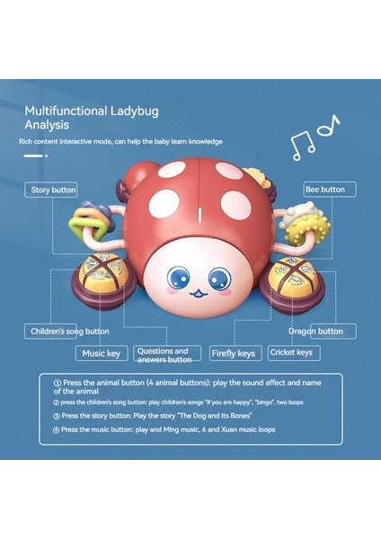 Uğur Böceği Çocuk Erken Eğitim Makinesi Müzik Çok Fonksiyonlu Bebek Hikayesi Makinesi (Yurt Dışından) modelleri