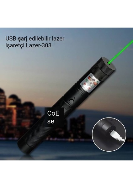 USB303 Şarj Edilebilir Lazer Işaretleme El Feneri Gypsophila Kızılötesi Lazer Lamba (Yurt Dışından)