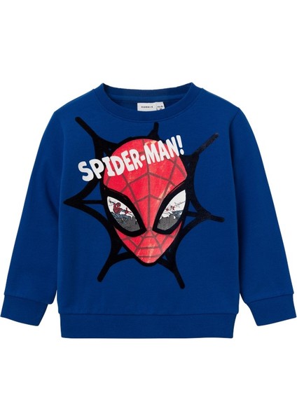 Spiderman Mavi Erkek Çocuk Sweatshirt 13221195