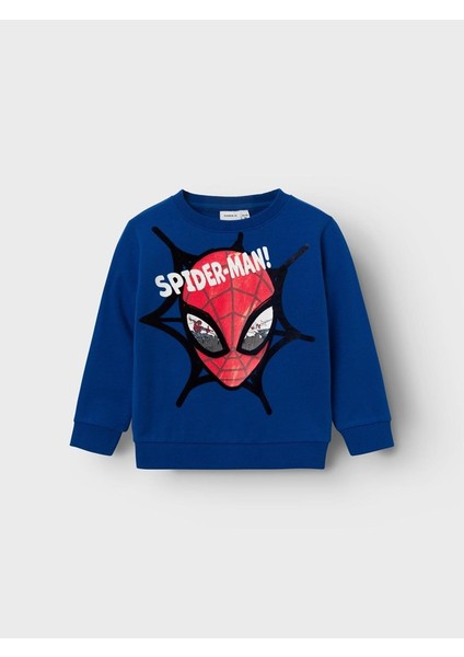 Spiderman Mavi Erkek Çocuk Sweatshirt 13221195