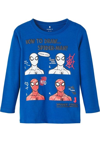 Spiderman Mavi Erkek Çocuk Sweatshirt 13221198