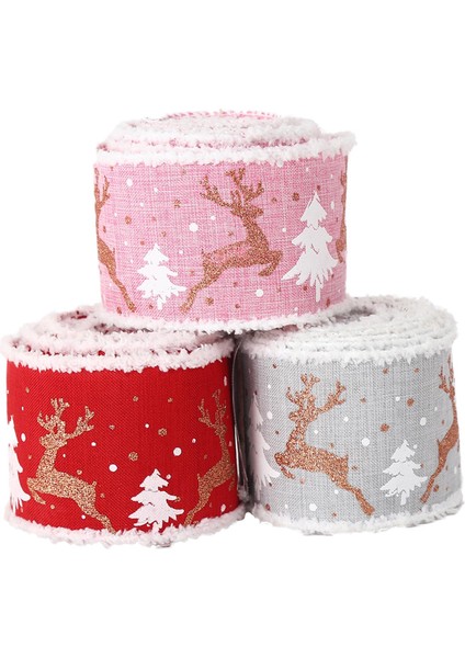 Noel Kurdelesi, 3 6.5cm Kablolu Paketleme Şeridi (Yurt Dışından)