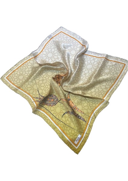 Türk Motifli Ipek Bandana Fular