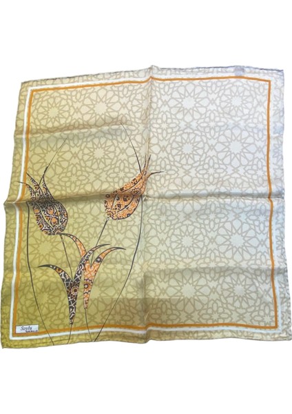 Türk Motifli Ipek Bandana Fular