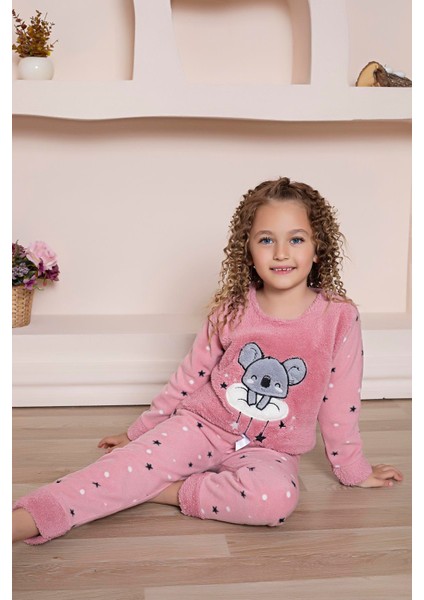 Yeni Sezon Sonbahar/kış Kız Çocuk Koala Desenli Polar Pijama Takımı 4937 fiyatları