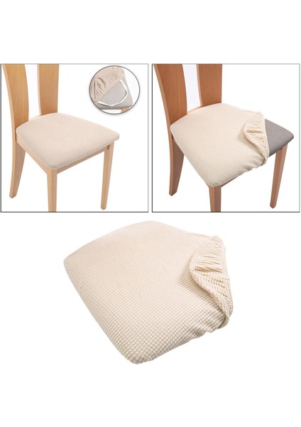 Spandex Streç Yemek Kapakları Yemek Koltuk Kapakları Çıkarılabilir Bej (Yurt Dışından)