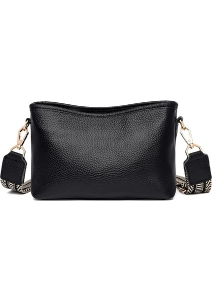 Kadın Çantası Geniş Omuz Askılı Crossbody Küçük Kare Çanta Ilk Katman Dana Derisi Omuz Çantası Yumuşak Deri Çok Yönlü Kadın Çantası Modaya Uygun Küçük Çanta (Yurt Dışından)