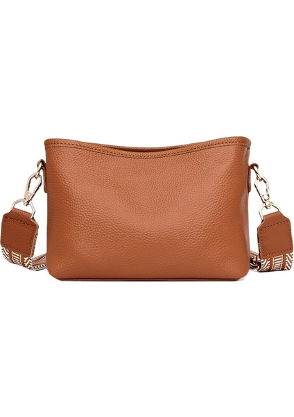 Kadın Çantası Geniş Omuz Askılı Crossbody Küçük Kare Çanta Ilk Katman Dana Derisi Omuz Çantası Yumuşak Deri Çok Yönlü Kadın Çantası Modaya Uygun Küçük Çanta (Yurt Dışından)