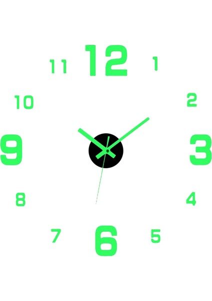 Aydınlık Çıkartmaları 3D Dıy Saatleri Işaretsiz Ev Dekorasyonuınlık-C (Yurt Dışından)