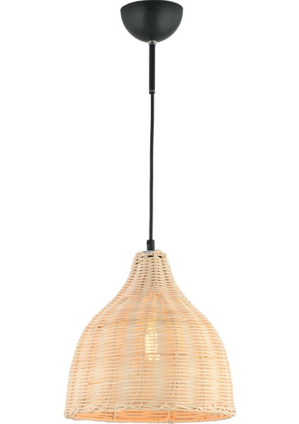 Bannan Tekli Rattan Modern Tasarım Hazeran Avize Oturma Odası Bambu Avize