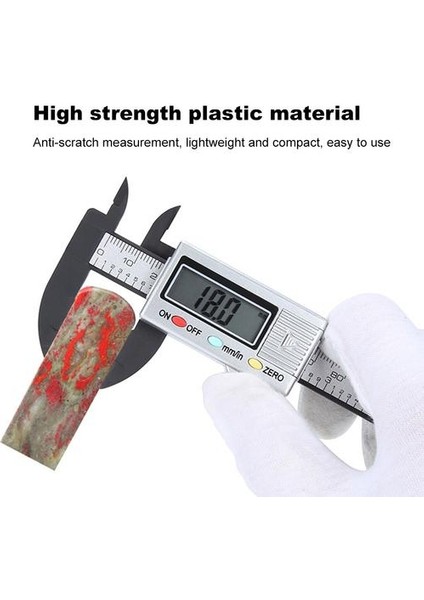 1 Adet Gümüş Veya Mavi LCD Vernier Caliper 0-100MM, Karbon Fiber Plastik Malzeme, Büyük Dijital Ekran, Metrik ve Inç Arasında Tek Anahtar Dönüşüm, Otomatik Kapatma (Yurt Dışından)