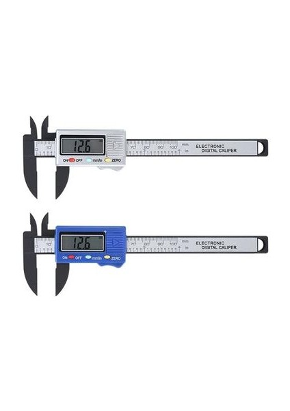 1 Adet Gümüş Veya Mavi LCD Vernier Caliper 0-100MM, Karbon Fiber Plastik Malzeme, Büyük Dijital Ekran, Metrik ve Inç Arasında Tek Anahtar Dönüşüm, Otomatik Kapatma (Yurt Dışından)