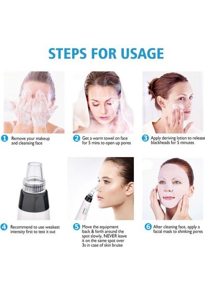 Blackhead Elektrikli Temizleyici Temizleme Yüzü Temiz Burun T Bölge Gözenek Vakum Akne Sivilcesi Vakum Çıkarıcı Emme Yüz Dermabrazyon | Elektrikli Yüz Temizleme Cihazları (Yurt Dışından) fırsatları