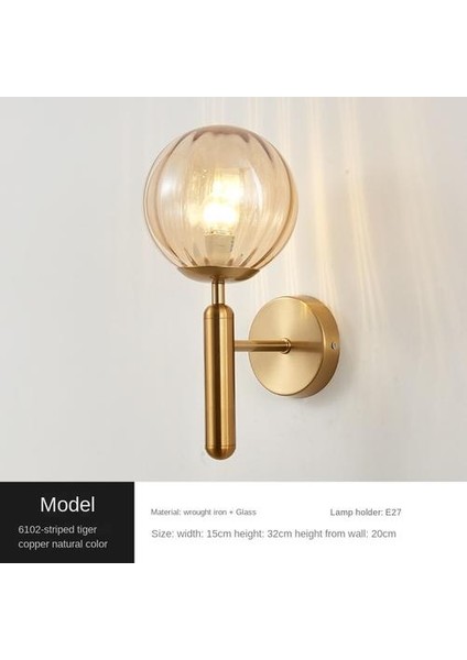 Kapalı Duvar Lambası, Yaratıcı Modern Minimalist Tarzı, 6102 Çizgiler Ve Amper; Amber Cam Abajur (Yurt Dışından)