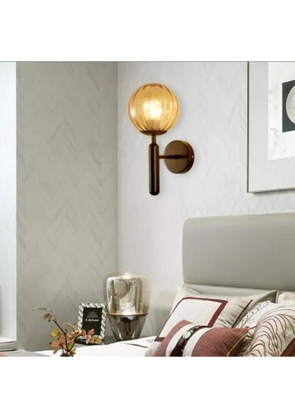 Kapalı Duvar Lambası, Yaratıcı Modern Minimalist Tarzı, 6102 Çizgiler Ve Amper; Amber Cam Abajur (Yurt Dışından)
