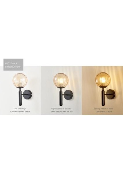 Kapalı Duvar Lambası, Yaratıcı Modern Minimalist Tarzı, 6102 Çizgiler Ve Amper; Amber Cam Abajur (Yurt Dışından)