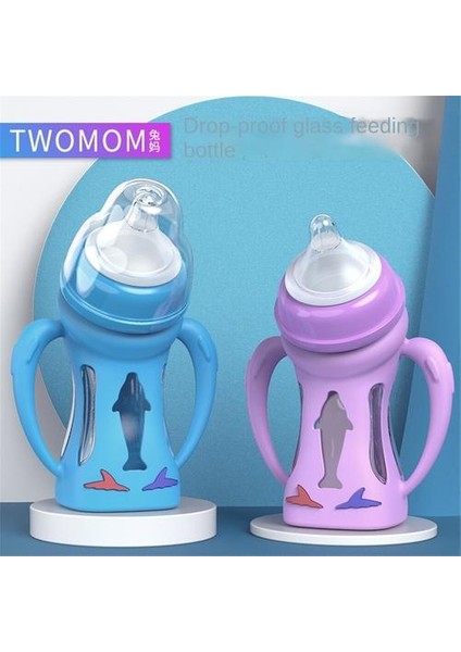 180ML/240ML 0-3 Aylık Biberon, Sıcaklık Algılayan Geniş Kalibreli Cam Anti-Güz Anti-Flatulans Yeni Doğan Şişeler Için Uygun Süt Anti-Külçe Süt (Yurt Dışından) fırsatları