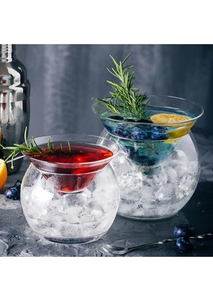 Ayırt Edici Moleküler Mixoloji Buzlu Kokteyl Kristal Cam Bar Salon Partisi Martini Içme Koni Küresel Şarap Bardağı Seti | Kokteyl Cam (Yurt Dışından)