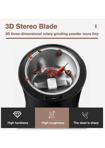 1000 W Elektrikli Kahve Öğütücü 3D Stereo Bıçak 304 Paslanmaz Çelik Öğütücü Fasulye Otlar Için Uygun Fındık Tahıllar Tuz Biber Maker | Elektrikli Kahve Öğütücüler (Yurt Dışından) modelleri