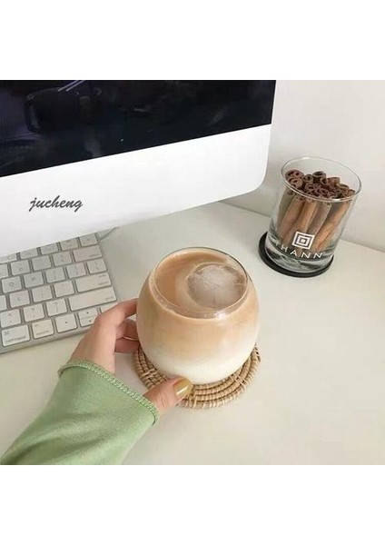 400 ml Yaratıcı Top Yüksek Görünümlü Buzlu Kahve Fincanı Iskandinav Tarzı Serin Içecekler Fincan Tatlı Soda Kokteyl Içki Seti Şarap Cam Bardağı | Diğer Cam (Yurt Dışından) fırsatları