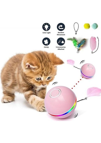 Iç Mekan Interaktif Top Işığı Için Kedi Oyuncakları Catnip Komik Kovalayıcı Silindir (Pembe) (Yurt Dışından)