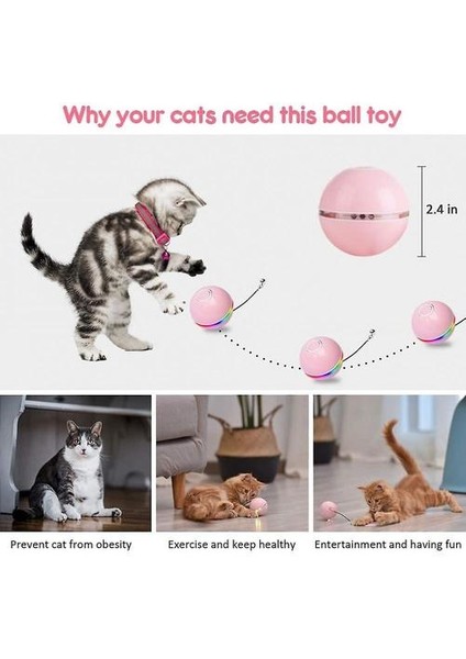 Iç Mekan Interaktif Top Işığı Için Kedi Oyuncakları Catnip Komik Kovalayıcı Silindir (Pembe) (Yurt Dışından)