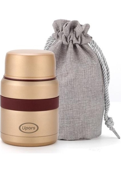350 ml Termal Öğle Yemeği Kutusu Çanta ile Çocuklar Için 304 Paslanmaz Çelik Çift Duvar Çorbası Gıda Termos Bento Kutusu Gıda Konteyner | Öğle Yemeği Kutuları (Altın) (Yurt Dışından)