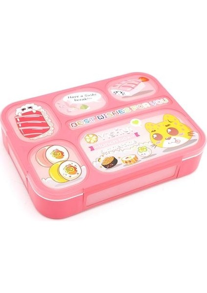 Çocuk Öğle Yemeği Kutusu Yüksek Kapasiteli Sofra Gıda Konteyner Seyahat Hiking Kamp Ofis Okulu Sızdırmaz Taşınabilir Bento Kutusu | Öğle Yemeği Kutuları (Pembe) (Yurt Dışından)