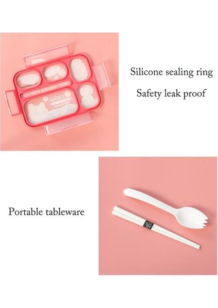 Çocuk Öğle Yemeği Kutusu Yüksek Kapasiteli Sofra Gıda Konteyner Seyahat Hiking Kamp Ofis Okulu Sızdırmaz Taşınabilir Bento Kutusu | Öğle Yemeği Kutuları (Pembe) (Yurt Dışından) fiyatları