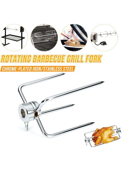 1 Çift Paslanmaz Rotisserie Barbekü Tükürmek Çatal Sığır Barbeküı (Yurt Dışından)