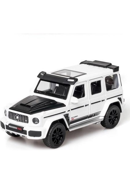 1/32 Alaşım G700 Offroad Oyuncak Araba Modeli Simülasyon Metal Döküm Ses Işık Geri Çekin Klasik Oyuncak Araç (Beyaz) (Yurt Dışından)