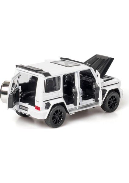 1/32 Alaşım G700 Offroad Oyuncak Araba Modeli Simülasyon Metal Döküm Ses Işık Geri Çekin Klasik Oyuncak Araç (Beyaz) (Yurt Dışından)