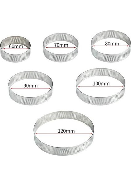 6 Paket Delikli Tart Yüzük Seti, Paslanmaz Çelik Isıya Dayanıklı Kek Mousse Hamur Kek Için Mus Küf Kalıp | Kek Kalıpları (Yurt Dışından)