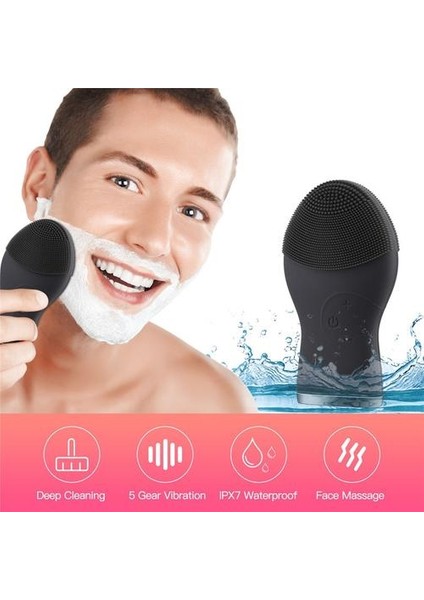 Sonic Yüz Temizlik Fırçası Erkekler Için Silikon Yüz Fırçası Masaj Derin Temizleme Peeling Şarj Edilebilir Su Geçirmez | Powered Yüz Temizleme Cihazları (Yurt Dışından) fiyatları