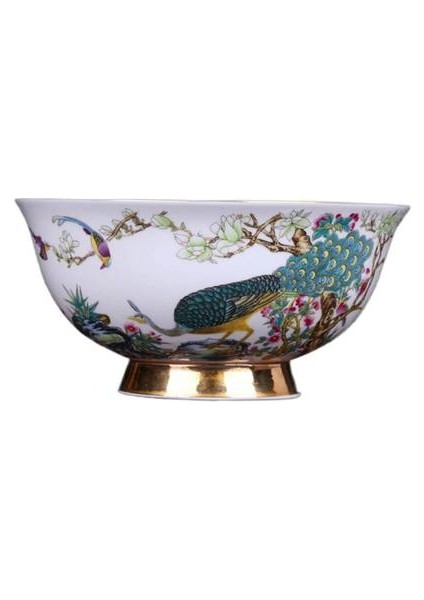 Jingdezhen Seramik Antika Kase Sofra Ev Kase Erişte Kase Altın Boyalı Büyük Pirinç Kase Çorba Kase Yüksek Ayak Kase | Kaseler (Yurt Dışından)