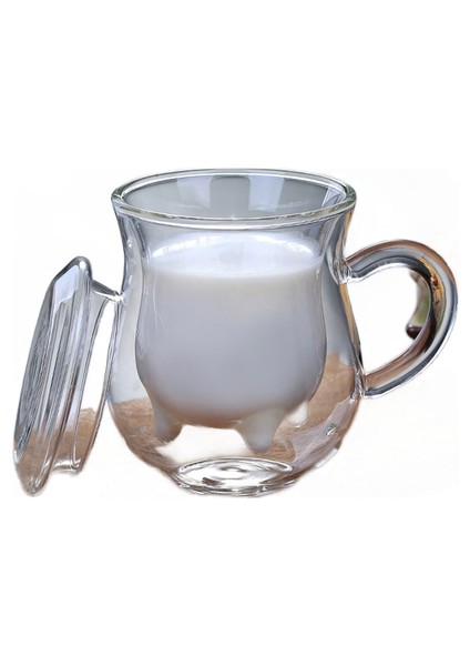 Yaratıcı Süt Kupası Çift Yalıtım Kahve Suyu Kupası Şarap Bira Viski Hediye Drinkware Mutfak Sofra Için 1 Adet | Şeffaf (Yurt Dışından)