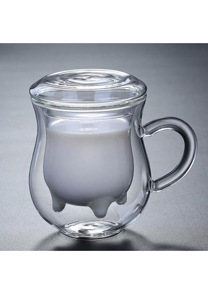 Yaratıcı Süt Kupası Çift Yalıtım Kahve Suyu Kupası Şarap Bira Viski Hediye Drinkware Mutfak Sofra Için 1 Adet | Şeffaf (Yurt Dışından) fiyatları