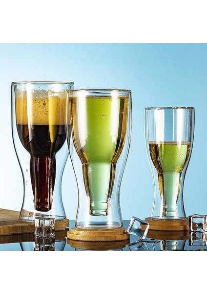 1 Adet 250 ml Bira Swig Kokteyl Gözlükleri Çift Duvar Cam Yaratıcı Kahve Çay Bardağı Suyu Kupalar Süt Cafe Kupası Içme Aksesuarları | Şeffaf (Yurt Dışından) modelleri