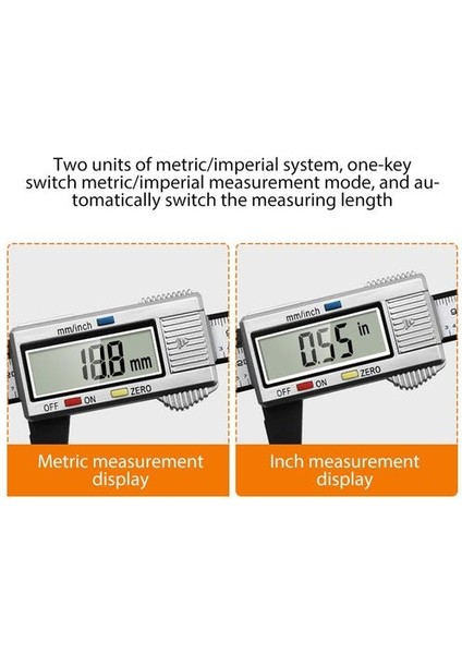 1 Paket Siyah ve Beyaz Renk LCD Vernier Calipers 0-150MM, Abs Plastik Malzeme, Elektronik Dijital Ekran, Metrik ve Inç Arasında Tek Anör Dönüşüm, Ölçülebilir Derinlik (Yurt Dışından)