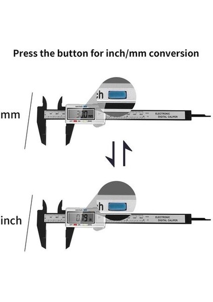 1 Pack Siyah Veya Gümüş LCD Vernier Caliper 0-150MM, Plastik Malzeme, Elektronik Dijital Ekran, Metrik ve Inç Arasında Tek Anahtar Dönüşüm, Ölçülebilir Derinlik (Yurt Dışından)