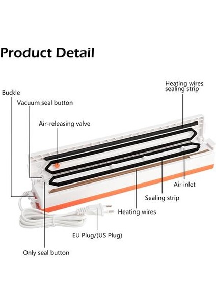 Vakum Mühürleyen Paketleme Makinesi Ev Gıda Filmi Mühürleyen Vakum Paketleyici Tutmak Gıda Taze 220 V / 110 V Ücretsiz Hediye 10 Adet Saklama Torbaları | Vakum Gıda Mühürleyenler (Yurt Dışından)