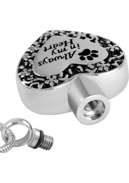 Köpek / Kedi Paw Baskı Her Zaman Kalbimde Paslanmaz Çelik Anıt Urn Kolye Kremasyon Külleri Pet | Kolye Kolye (Yurt Dışından)