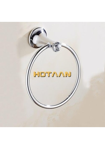 Havlu Yüzük Krom Banyo Havlu Tutucu, Paslanmaz Çelik Duvara Monte Yuvarlak Havlu Yüzükler Kristal Havlu Askısı Banyo Aksesuarları | Havlu Yüzükler (Yurt Dışından) fırsatları