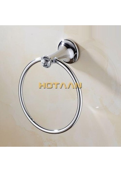 Havlu Yüzük Krom Banyo Havlu Tutucu, Paslanmaz Çelik Duvara Monte Yuvarlak Havlu Yüzükler Kristal Havlu Askısı Banyo Aksesuarları | Havlu Yüzükler (Yurt Dışından) indirimleri