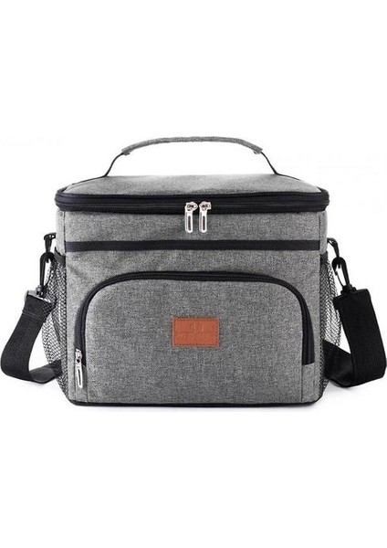 Öğle Yemeği Çantası (15L) Yalıtımlı Öğle Yemeği Kutusu Yumuşak Soğutucu Soğutma Tote (Gri) (Yurt Dışından)